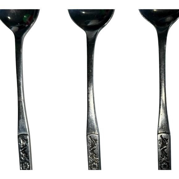 Ecko Eterna Cantina Iced Tea Spoons 3 Stainless Steel Japan Vintage Long Handle - Picture 5 of 10